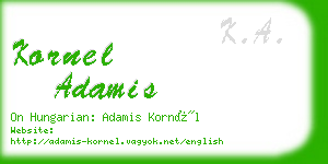 kornel adamis business card